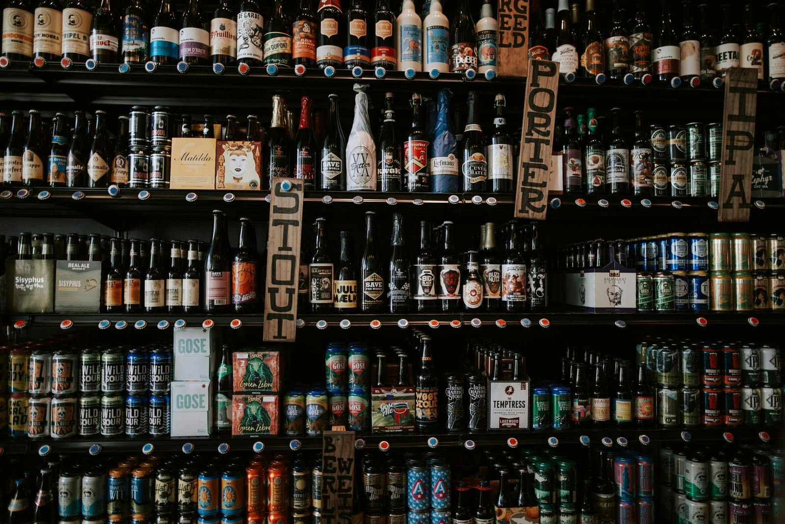 image of beer on a shelf
